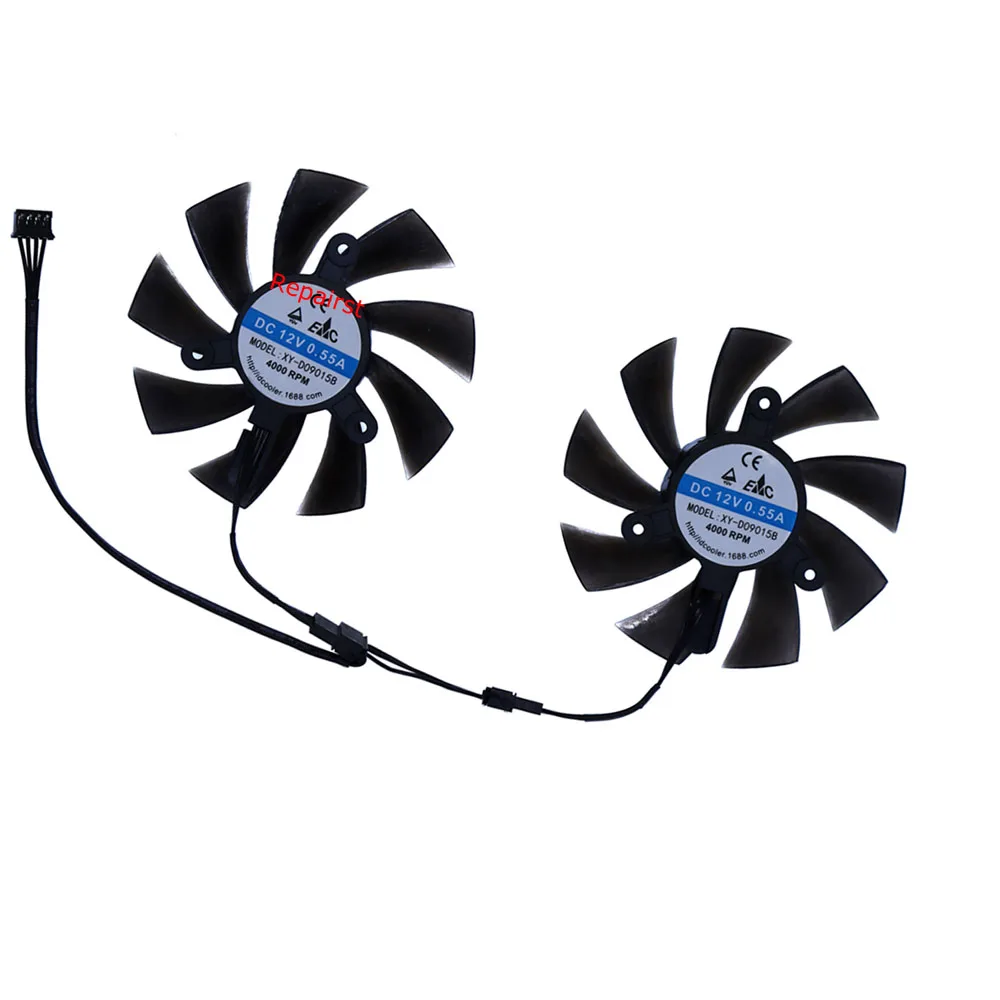 Rx 580 8Gb 2048Sp Gpu - 2Pcs/Set,Graphics Card Fan,GPU Video Cooler,XY-D09015B,85MM Diameter