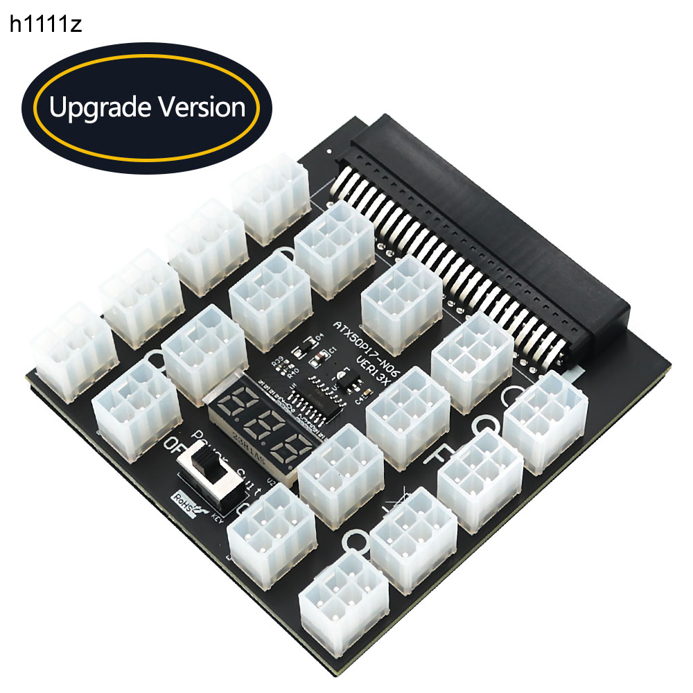 PCI-E 12V 50Pin to ATX 17 x 6P - 2000W Atx Mining Power Supply recension och pris