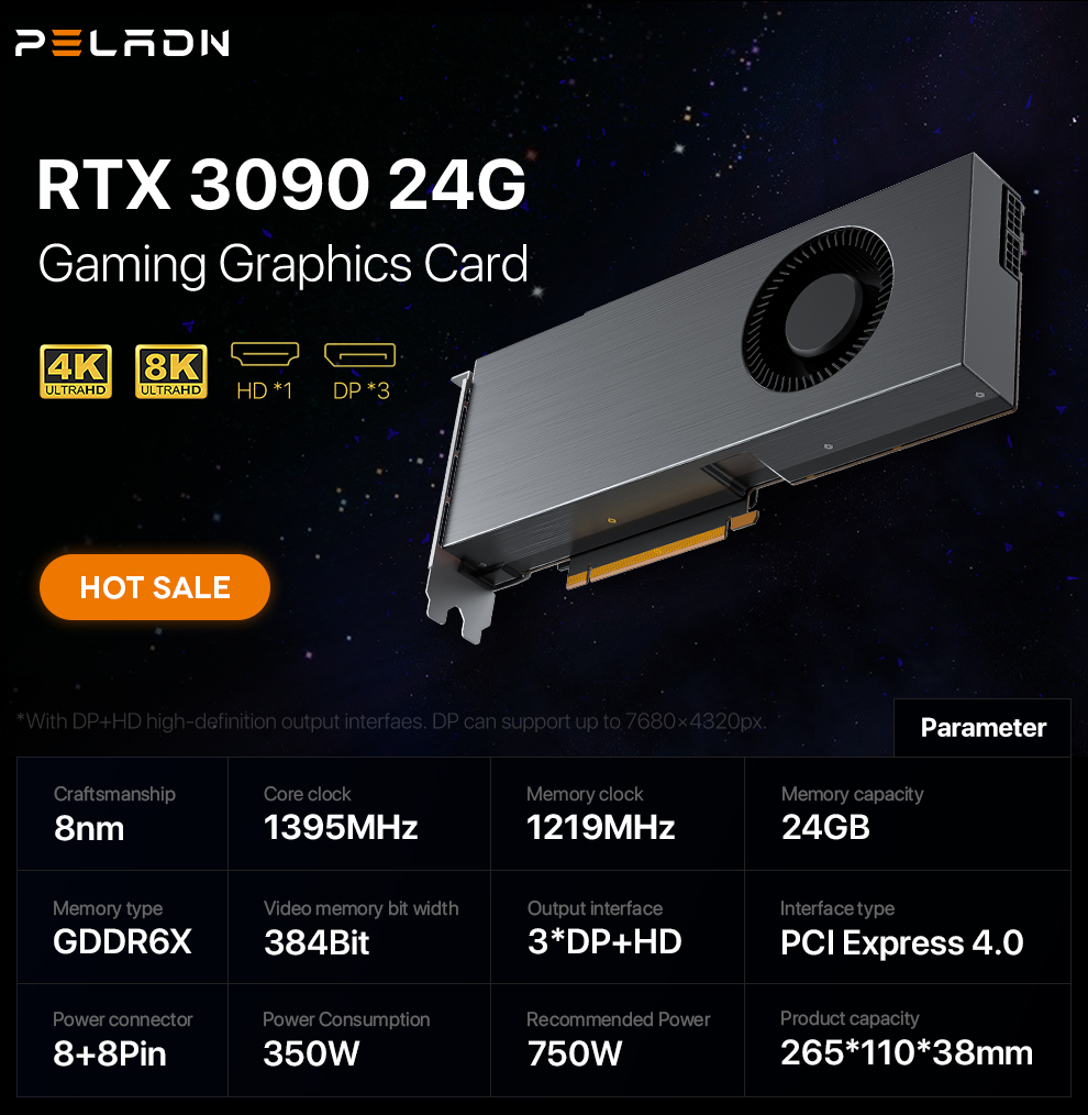 RTX 3080Ti 3080 12GB Turbo Vid - Rtx 3090 24Gb Graphics Card recension och pris