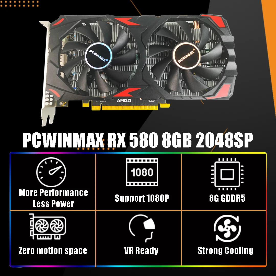 PCWINMAX New Radeon RX580 8GB  - Rx 580 8Gb 2048Sp Gpu recension och pris
