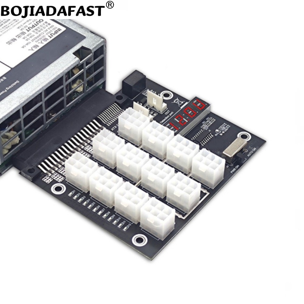 12 * PCI-E 6Pin Connector Brea - 2400W Server Psu Breakout Board recension och pris